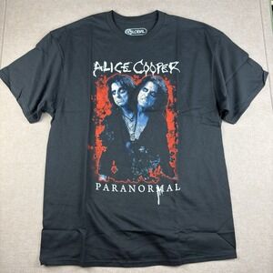 Alice Cooper Paranormal Tour T Shirt Men's XL Black Rock‎ Band Horror Music Tee